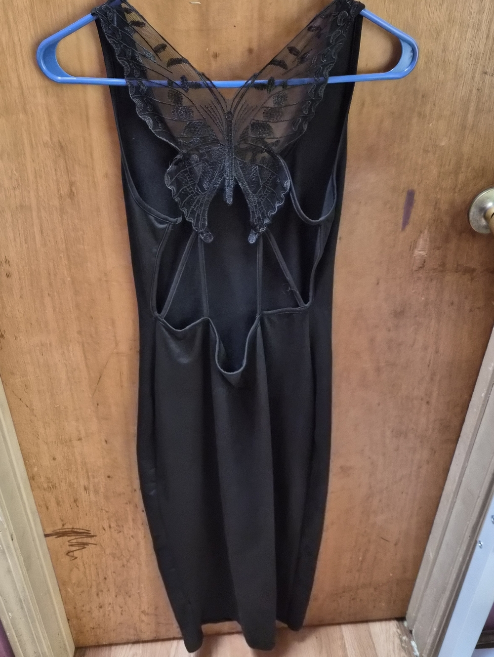 Black Dress with Butterfly Lace Back